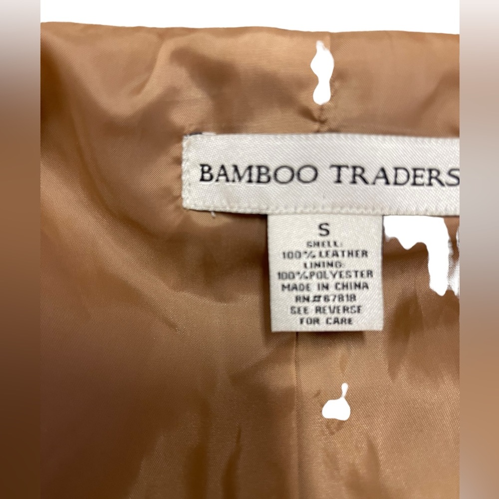 Bamboo Traders size Small 100% leather beige brown embroidered jacket‎ - Picture 8 of 8
